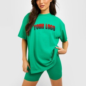 Ensemble de shorts de sport pour femmes OEM, polyester, été, vêtements de sport actifs, chemise à épaules tombantes avec shorts, séchage rapide, ensemble 2 pièces - Product Image 1