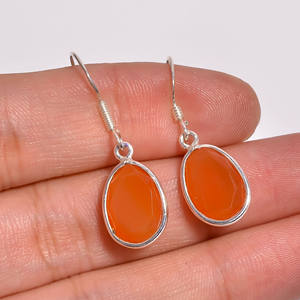 Ruby Gems 925 Pendientes colgantes finos de estilo clásico de plata esterlina con piedras preciosas de cornalina para aniversario unisex 5gm - Product Image 3