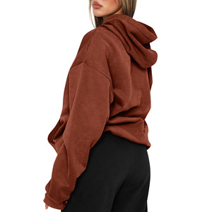 Sudaderas con capucha bordadas personalizadas con figuras de hombros caídos para mujer Unisex 100% algodón Streetwear sudaderas con capucha de punto para mujer - Product Image 6