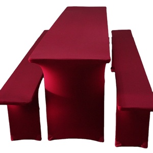 Juego de funda de mesa elástica y funda de banco de spandex <span class=keywords><strong>para</strong></span> fiesta al aire libre, festival, celebración navideña - Product Image 1