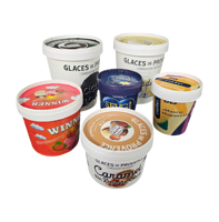 Gobelets en papier jetables et couvercles en PP 120cc/4oz en papier kraft pour l'emballage de crème glacée, biscuits sucrés et yaourt glacé - Vente en gros