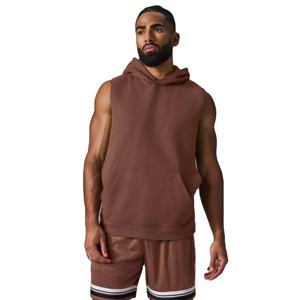 Wholesale Men's <b>Sleeveless</b> <b>Hoodie</b> OEM Fashion Fleece Cotton Pullover with Custom Logo 3D Printed T-shirt for Summer - Product Image 1