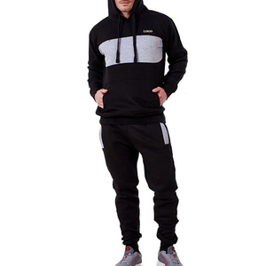 Tissu confortable pour hommes, survêtement à manches longues pour les commandes en gros, vêtements décontractés / Design bicolore avec capuche - Product Image 6