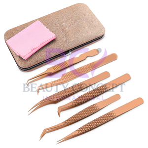 Rose Gold Volume Lash Tweezers Seller New Arrival Product 45 Degree Custom Shape Beauty Lash Extension Tool for Lashes Care - Product Image 6