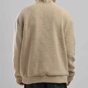 Sweat à capuche personnalisé brodé d'hiver en polaire Sherpa 100% coton avec poches épaisses sweats à capuche et sweat-shirts pour hommes - Product Image 5