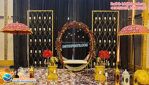 Sangeet & mdhndi-Decoración de Escenario nocturno, escenario colorido clásico, para noche, boda india - Product Image 2