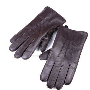 Gants d'hiver en cuir à écran tactile à bas prix, doublure en laine, écologiques, marque privée, best-seller, matériau durable - Product Image 2