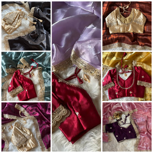 Última tendencia Saree colección con bordado espejo trabajo encaje borde piedra trabajo hecho a mano en satén Jimmyy Chhoo tela para mujeres - Product Image 4