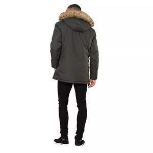 Veste parka de luxe pour homme en polyester/nylon avec capuche, doublure amovible, logo frontal, écologique et imperméable, vêtement d'extérieur d'hiver - Product Image 2