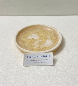 ชามเสิร์ฟผลไม้และสลัดทำจากเรซินทรงกลมขนาดใหญ่เป็นมิตรกับสิ่งแวดล้อมสีฟ้าท้องฟ้าทำด้วยมือ - Product Image 4