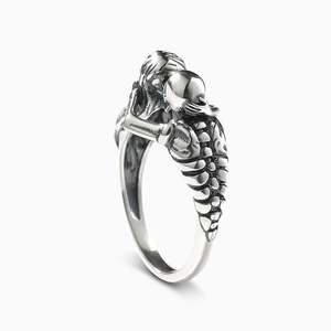 Jeulia Kiss of Death <b>Skull</b> Sterling Silver Fashion <b>Ring</b> for Children - Product Image 2