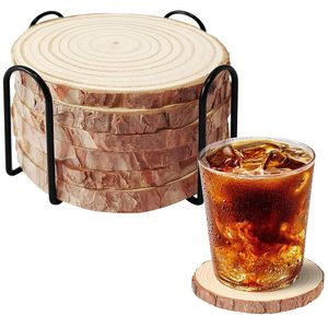 Posavasos de madera de acacia de fábrica personalizado de diseño rústico y venta al por mayor, posavasos de madera de nogal, posavasos de haya para taza de té y café - Product Image 2