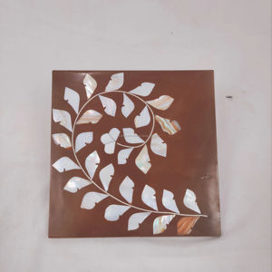 Best Quality Wood Customized Color Eco-Friendly Luxury Tabletop MOP Inlay <b>Coasters</b> <b>Set</b> Mother Pearl Inlay Mat Tea Coffee - Product Image 1