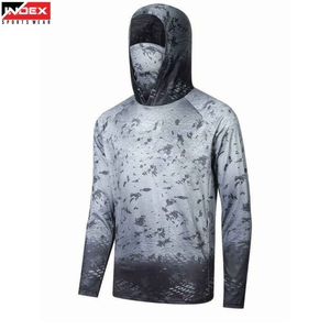 Camisa de Pesca con Capucha y Manga Larga para Hombre, con Máscara Facial, Impresión por Sublimación, Protección UV UPF 50, Ropa Deportiva - Product Image 1
