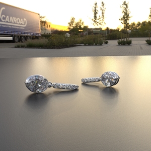 Pendientes colgantes finos Avarta, diseño colgante ovalado en plata de ley, viene con colección fina de diamantes cultivados en laboratorio para su joyería - Product Image 2