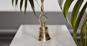 Handheld Brass Temple Bell Ghanti Indian Musical Instrument Accessory Home Diwali Decor Pooja <b>Mandir</b> Call Bell Christmas - Product Image 2