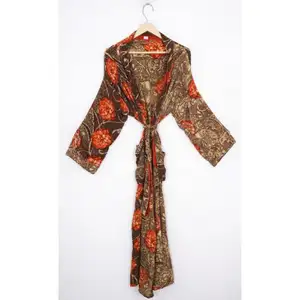Kimono de seda para mujer, ropa de noche, Kimono de seda Sexy de retazos, traje de baño bohemio, Kimono de dama de honor
