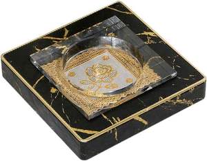 Crystal Glass Square Ashtray Modern Minimalist Ash <b>Tray</b> for Home & Office Decor Elegant Gift - Product Image 5