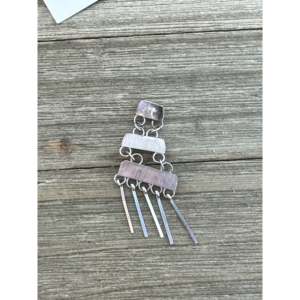 Zuni Turquoise Petite Point <b>Sterling</b> <b>Silver</b> Drop <b>Dangle</b> <b>Earrings</b> - Product Image 5