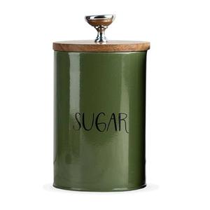 Metal Bread Bin <b>Tea</b> <b>Coffee</b> <b>Sugar</b> Tin Canister For Home Kitchen Gifts Green Colour Bamboo Lid Beige Boxed Butter <b>Tea</b> <b>Coffee</b> <b>Sugar</b> - Product Image 1