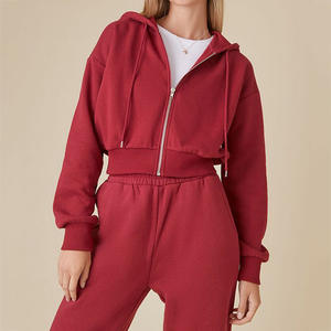 OEM ODM Oversized <b>Crop</b> Custom Women's Printed Terry Fabric Autumn Casual Hoodie Hoodies Sweatshirts Hooded <b>Top</b> Factory Wholesale - Product Image 5