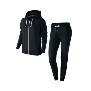 Moda nuevo cálido Color sólido mangas completas ropa cálida trajes niñas mujeres traje sudaderas con capucha y pantalones - Product Image 6