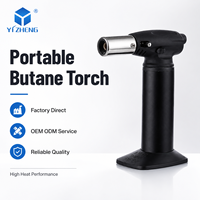 Briquet torche à gaz portable haute température, coupe-vent, à flamme jet, pour cuisine et camping, logo personnalisable, vente en gros