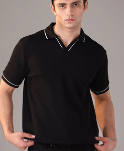 Nouveau été noir hommes T-shirt à manches courtes col rayé décontracté affaires mode lâche revers chemise respirant hommes chemise - Product Image 2