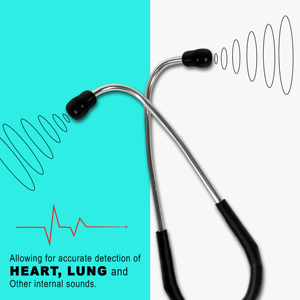 Stéthoscope étudiant OTICA noir en aluminium, diaphragme simple face et cadre chromé pour étudiants en médecine, infirmières - Product Image 3