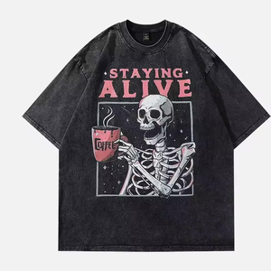 เสื้อยืดสไตล์วินเทจไซส์ใหญ่พิเศษ300GSM 100% โลโก้ออกแบบได้ตามต้องการ - Product Image 1