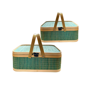 Cestas de almacenamiento de bambú hechas a mano, cesta de almacenamiento de frutas, cesta de regalo perfecta para almacenamiento, picnics y fines decorativos - Product Image 1