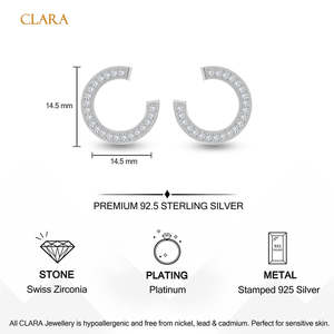 Compre Pendientes de Plata de Ley 925 de Primera Calidad para Mujeres y Niñas, Pendientes Huggie y de Aro Geométricos Religiosos, Joyería de Platino con Diamantes - Product Image 5