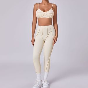 Haute qualité serré séchage rapide femmes Fitness sport soutien-gorge Leggings tenue d'entraînement en plein air deux pièces Yoga ensembles - Product Image 5
