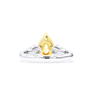 Conjunto de anillos de compromiso de tres piedras de pera Premium, joyería nupcial de oro de moissanita, anillo de bodas de oro de 10K, fabricante OEM ODM - Product Image 3