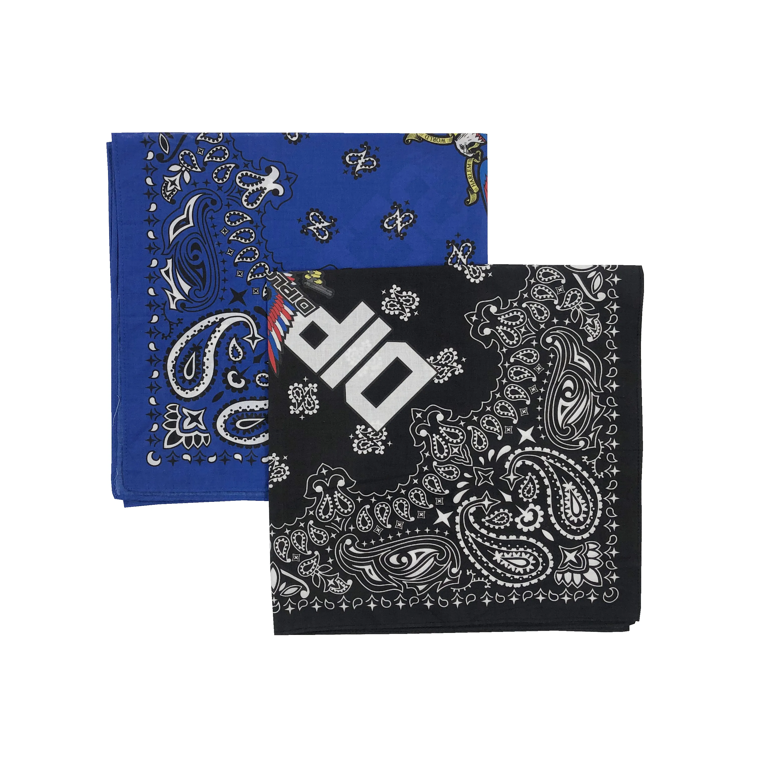 Stampa Logo personalizzata all'ingrosso 100% cotone stampa quadrata Bandana bandane uniche in vendita