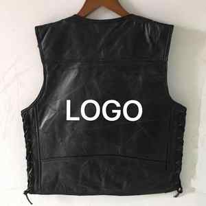 Gilet en cuir coupe-vent pour hommes d'équitation le plus vendu avec des patchs Gilet de logo personnalisé et gilet de veste chauffante pour hommes - Product Image 6