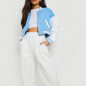 Veste universitaire de haute qualité 2024, corps en laine, manches en cuir véritable, vêtements d'hiver, élégante et élégante, veste universitaire pour femmes - Product Image 2