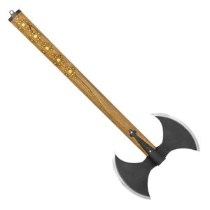 Hacha vikinga de doble hoja de acero al carbono forjada a mano con mango de madera de Fresno, servicio OEM y ODM personalizado de alta calidad al por mayor - Product Image 2