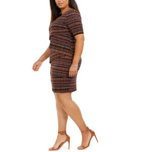 Abito a tubino a zig-zag da donna Connected in rame anticato, taglia 22W, con stampa geometrica, per il lavoro - Product Image 3