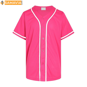 Maillot de baseball personnalisé pour hommes, prêt à être expédié, tissu à mailles boutonnées avec broderie pour uniforme d'équipe, vêtements de sport USA UK - Product Image 1