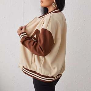 Personalizado carta bordado gota hombro Colorblock Universidad béisbol Varsity chaqueta de las mujeres Letterman chaquetas - Product Image 5