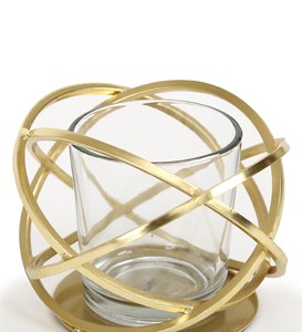 Porte-bougie de style géométrique, décoration de table très vendue, bougeoir en or plaqué, décoration de table de mariage - Product Image 6