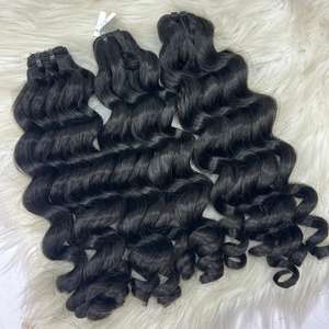 100% naturel bouclé cambodgien vierge Non-Remy Extensions de cheveux humains Machine Double trame un donneur toutes les couleurs colorant 60% + cheveux - Product Image 3