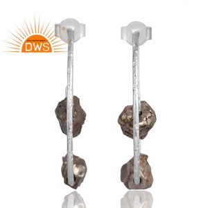 Nuevo diseño, pendiente de piedras preciosas de pirita Natural de Plata de Ley 925, joyería de diseño personalizado para mujer, regalo para ella - Product Image 1