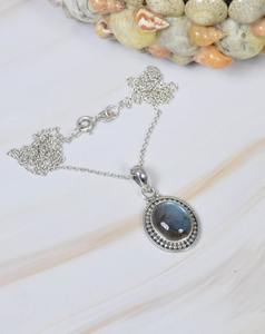 Labradorite Gemstone Design Simple Pendentif en argent sterling 925 Cadeau de mariage parfait pour l'amour avec bijoux de timbre 925 - Product Image 3