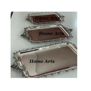 ชุดถาดขนมสองชั้นทรงกลมถาดสีเงินสแตนเลส - Product Image 5