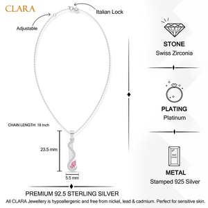 NOVAMART Fine Handmade Silver Nico Pink CZ <b>Pendant</b> Chain <b>Emerald</b> Cut Religious Charm Platinum Material Number Pattern Wholesale - Product Image 5