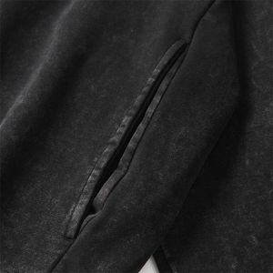 Custom Baggy O-cuello Casual Lavado ácido de alta calidad Sweartshirt Algodón French Terry Stone Wash Sudaderas de manga larga - Product Image 3