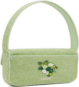 Sac à bandoulière de luxe fait main vert perlé pour femme, pochette de soirée brodée tortue, élégante petite pochette pour tenues d'été et de fête - Product Image 1
