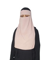Niqab islamique modeste pour le commerce de gros, design à nouer à l'arrière, en tissu polyester respirant et léger, sans manches, pour tous